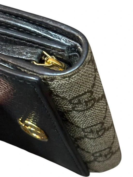 Gucci GG Marmont Compact Wallet Black Leather GG Supreme Canvas - Picture 5 of 15